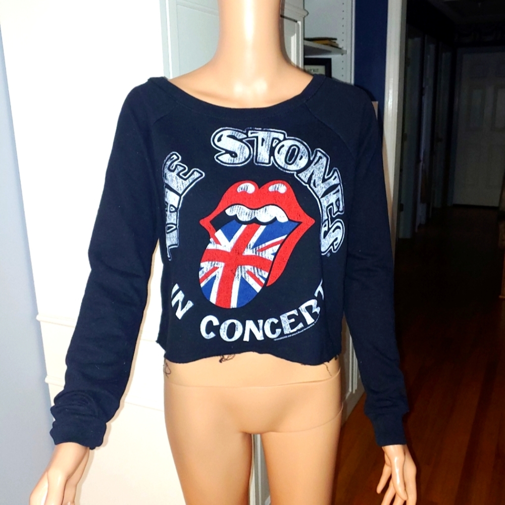 Rolling Stones in Concert Off the Shoulder Sweater SMALL S/P